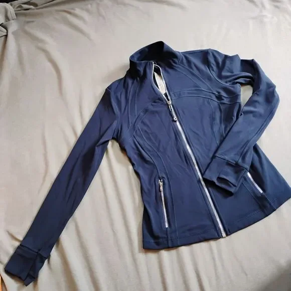 Lululemon Define Jacket Size 8 Navy Blue Full Zip Luon Yoga Running Activewear - Picture 7 of 16